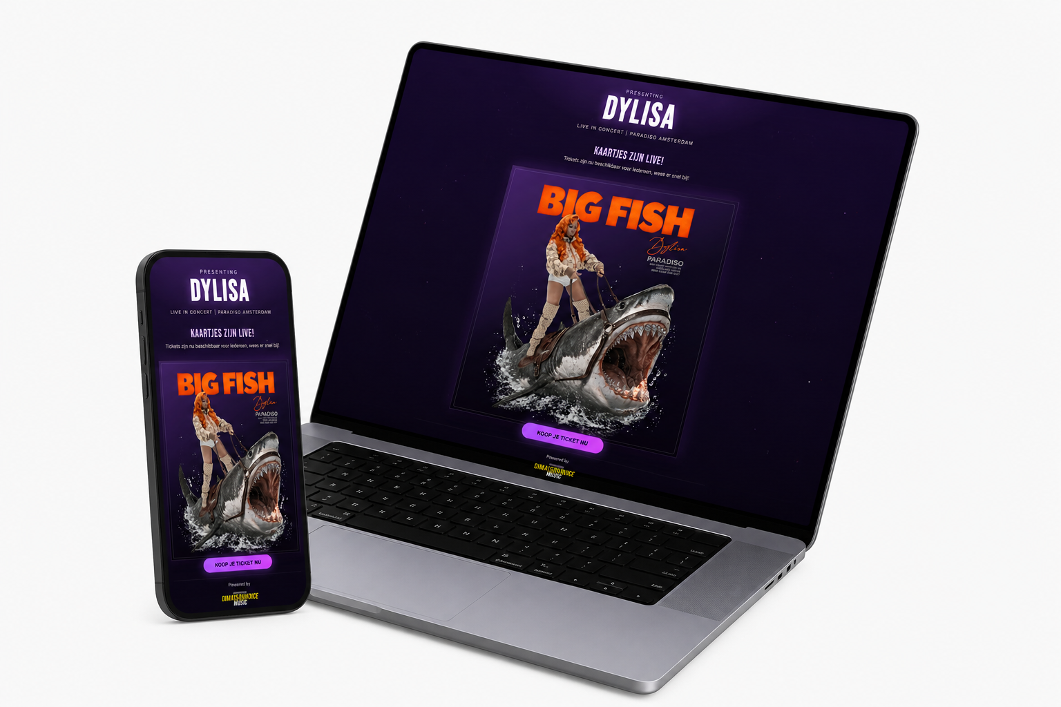 Dylisa Live - responsive concert ticket campaign website